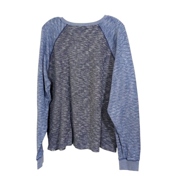 Lucky Brand Henley Shirt Mens XXL Blue Gray Heathered Casual Sweatshirt Work - Picture 3 of 7